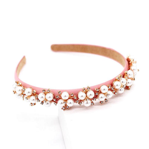 Serre-tête à ornements floraux en perles et strass Sienna